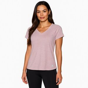 RBX Light Pink V-Neck Short Sleeve Active Tee - Size M